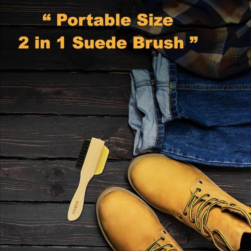 Wilkins Suede Shoe Cleaner Brush - Yellow Rubber Suede Eraser with Soft Bristle Brush for Suede Cleaner and Nubuck Brush - Image 5